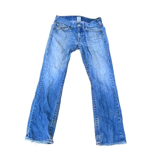 VINTAGE True Religion Jeans Size 32 STRAIGHT Blue - Picture 7 of 10